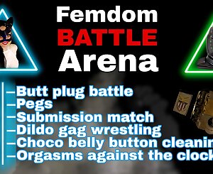 Female dominance Battle Arena Grappling Game FLR Agony Penalty Cock ball torture Butt-plug Punching Competition Abasement Domina Domme