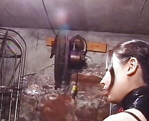 Asian Dommes  tortures gimp pals in dungeon space in same time