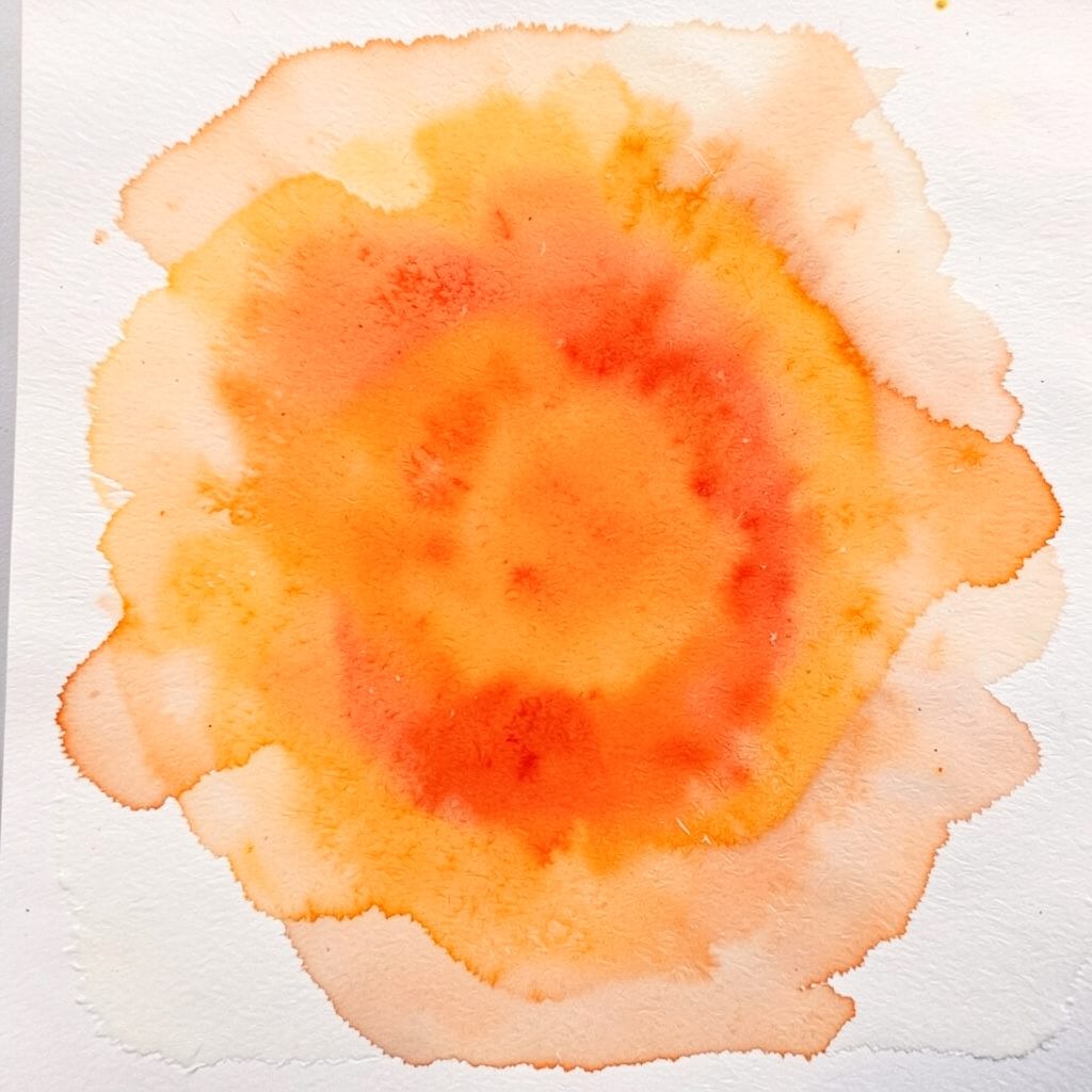 Watercolour in deep crimson and black, with sharp, jagged strokes conveying sharp sensation