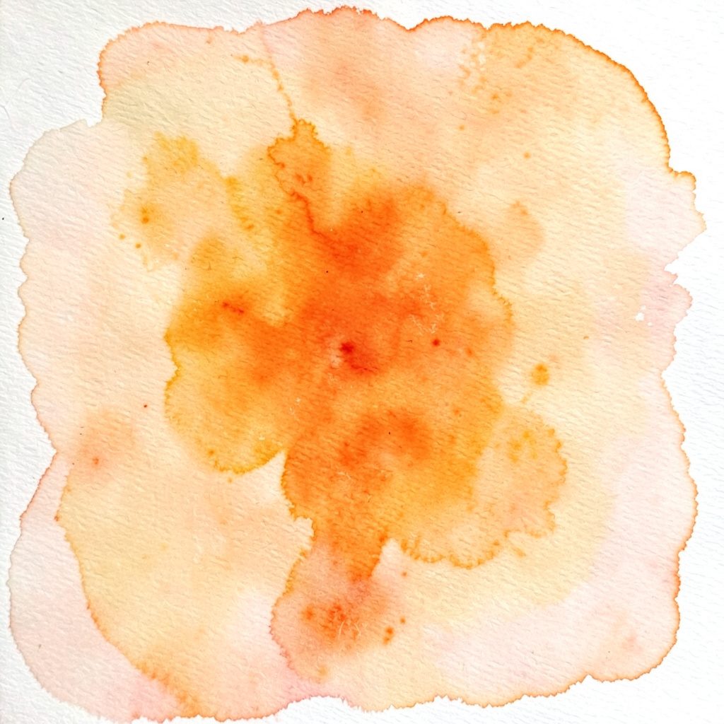 Deep burgundy and black watercolour bleeding into harsh amber streaks, suggesting controlled intensity